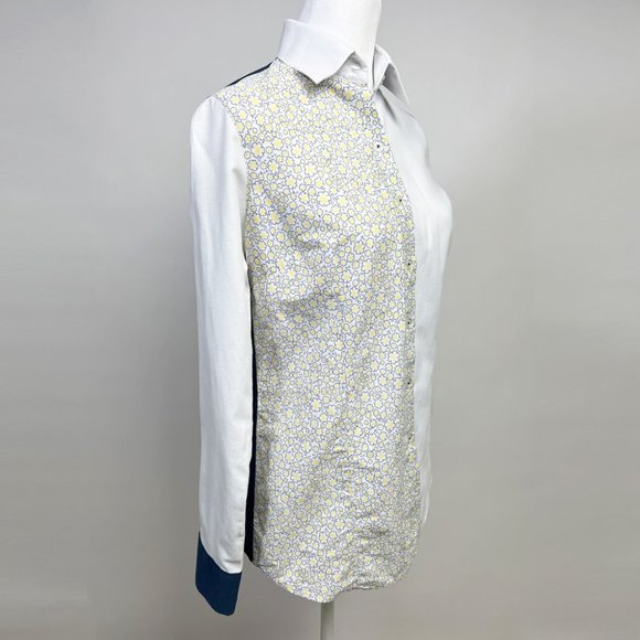 Original Custom Half-White Half-Flower Print Women's Shirt - Blue (Pre-Owned) - Picture 8 of 9